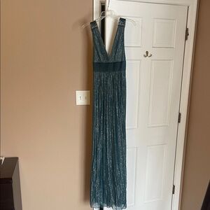 BCBG Elegant Teal Sleeveless Gown